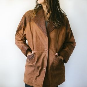 Vintage Suede Leather Coat